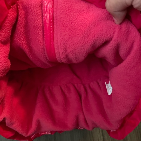 First Impressions Vibrant Pink Cozy Fleece Lined Puffer Jacket size 12M - Picture 3 of 5